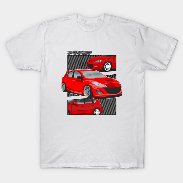 Mazda 3 bl 2gen Japanese Comics T-Shirt by Rebellion Store